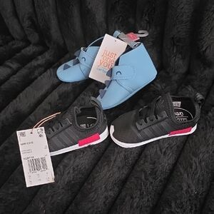 Adidas Kids Black Sneakers with Red Accents